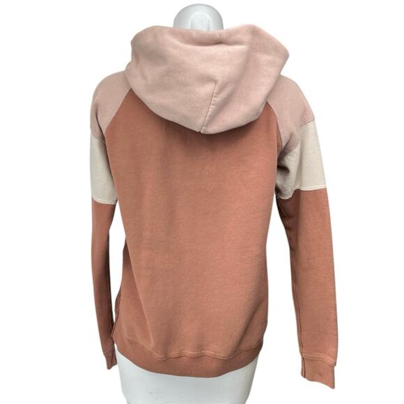 Abercrombie & Fitch Fleece Orange Colorblock Hooded Hoodie Sweatshirt Sweater XS - Picture 2 of 4